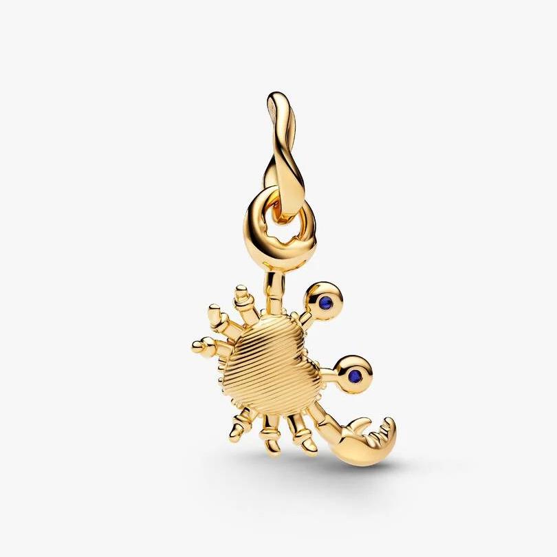 Pandora Crab Dangle Charm 764684C01 14k Gold Plated