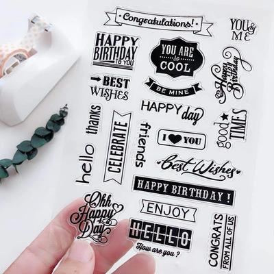 Silicone Seal Letter Border Corner Scrapbooking Card Journaling Stamps Album Paper Craft Rubber Roller Transparent Silicon Stamp