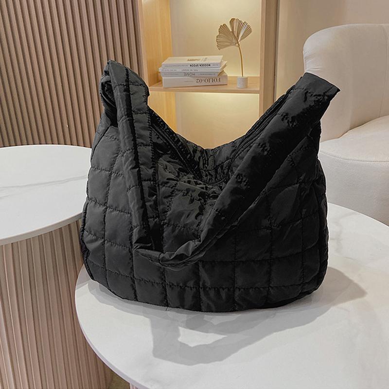 Winter Space Cotton Shoulder Bag Female Large Capacity Dumpling Bag Fashion Padded Crossbody Bag Luxury Lady Down Tote