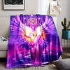 Sacred Seraphim Metatron Print Flannel Throw Blanket - Digital Printing, Reversible, All-Season, Non-Woven Polyester