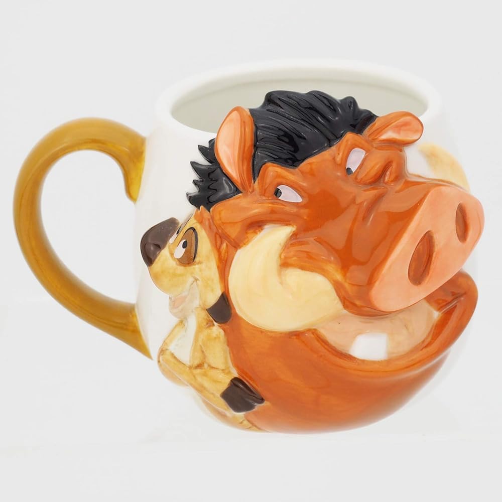 Sun Art Braune Disney "Der König der Löwen" Tasse, Timon & Pumbaa, 380ml (SAN3085-3)