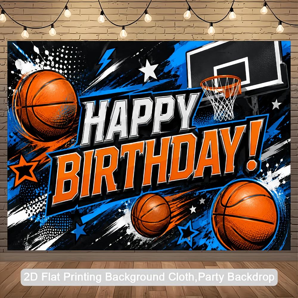 2D Planar Flag, 2D Plane - 1 Piece of 2D Flag - Basketball Theme Birthday Party Banner backgroundXY