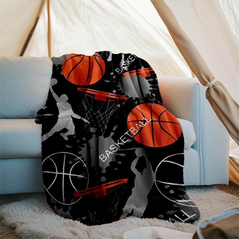 Deka s potlačou basketbalovej témy - Ideálna na pohovku, posteľ, cestovanie a vonkajšie použitie | Možno prať v práčke, útulná & odolná.