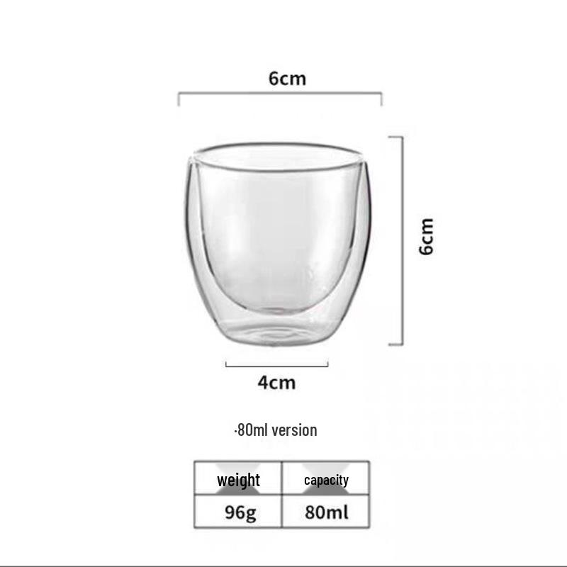 High Borosilicate Double-Walled Insulating Egg-Shaped Glass Cup for Coffee and Water