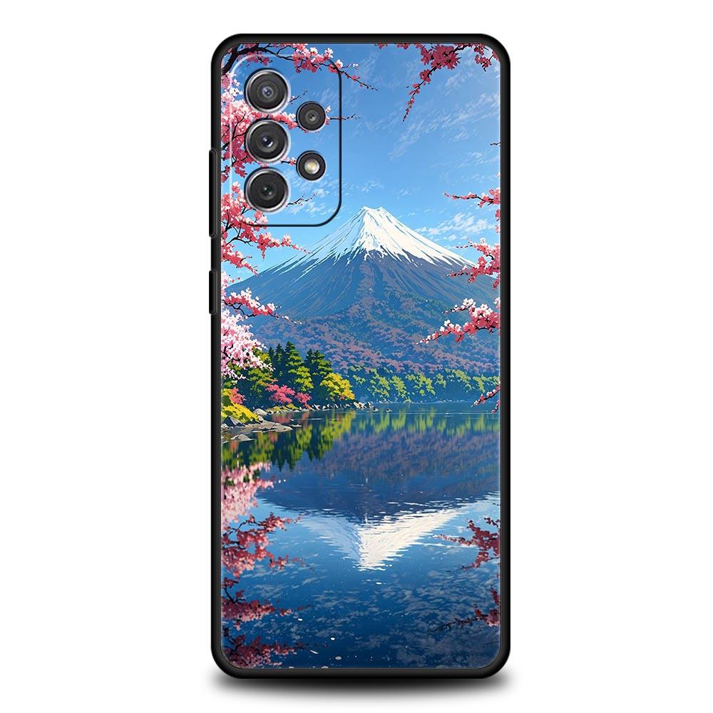 Giappone Monte Fuji Fiore di Ciliegio Custodia Per Samsung A15 A13 A51 A71 A41 A31 A21S A03S A05 A35 A55 A23 A25 A33 A53 A73 5G Cover