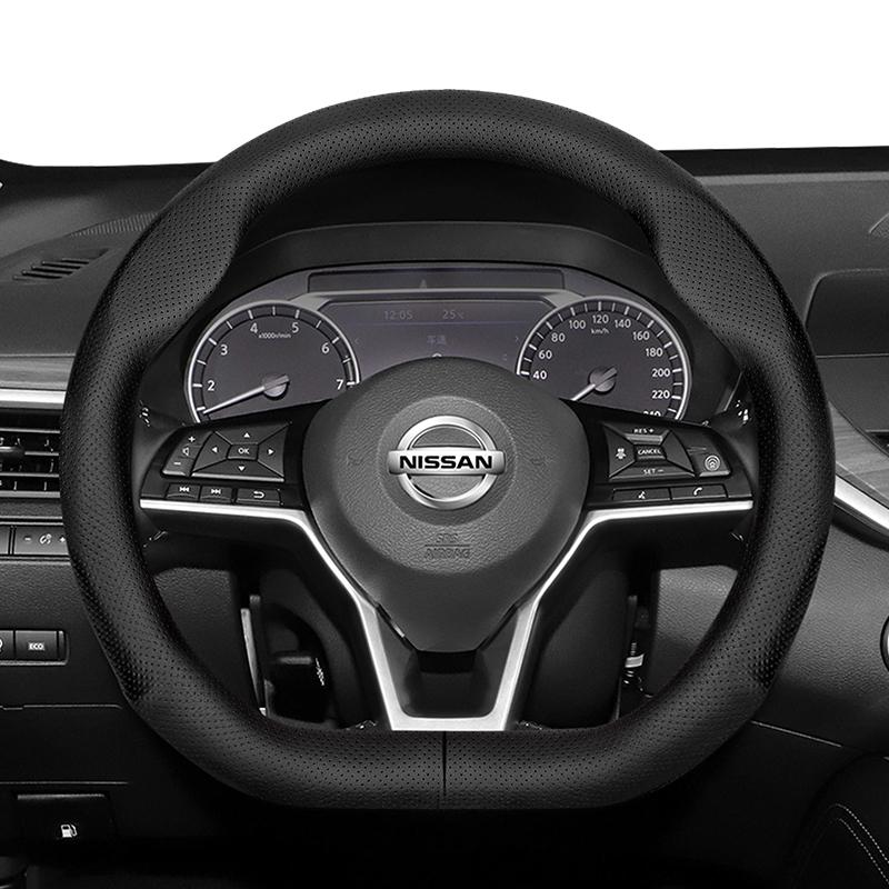 Yxkpz10 Suitable for Nissan Ultra-Thin Breathable Leather Steering Wheel Cover Suitable for Qashqai J10 J11 March Terrano2 Pathfinder R51 Note E12