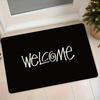 VIKAMA Entrance Doormat Machine Washable Durable Welcome Mat Black Minimalist Home Decoration Rug Carpet