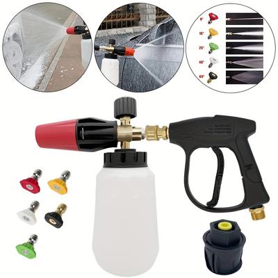 Large Capacity Foam Cannon 5 Nozzles + Karcher Adapter 4pcs Set High Pressure Washer Car Wash Gun Accessory Solve Car Cleaning P