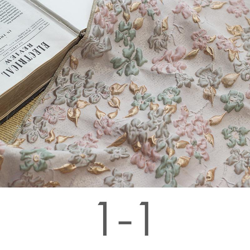 1/2/3M Yarn Dyed Jacquard Gold Embossed Bubble Fabric Soft Vintage Floral Fabric For Diy Sewing Elegant Tutu Skirt Dress