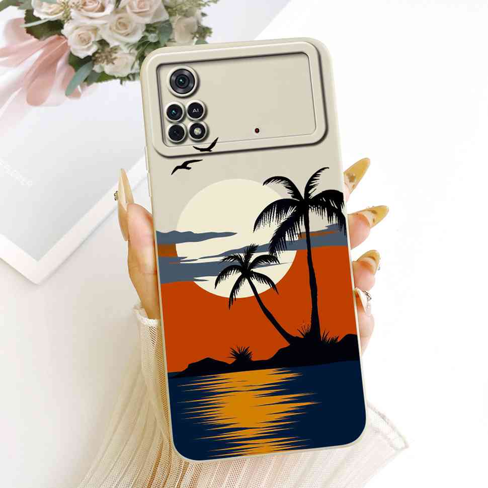 For Xiaomi Poco M4 Pro 4G Casing Flowers Soft Silicone Back Cover Phone Case for Xiaomi PocoM4 Poco M4 Pro Covers Bag Capa