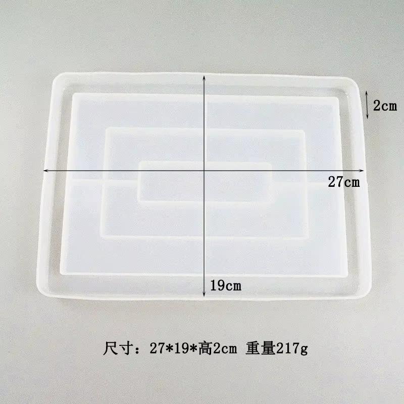 Molde de Epoxi Cristal DIY Juego de Bandeja de Frutas Bandeja Rectangular Grande Posavasos Caja de Almacenamiento Bandeja Molde de Silicona de Resina