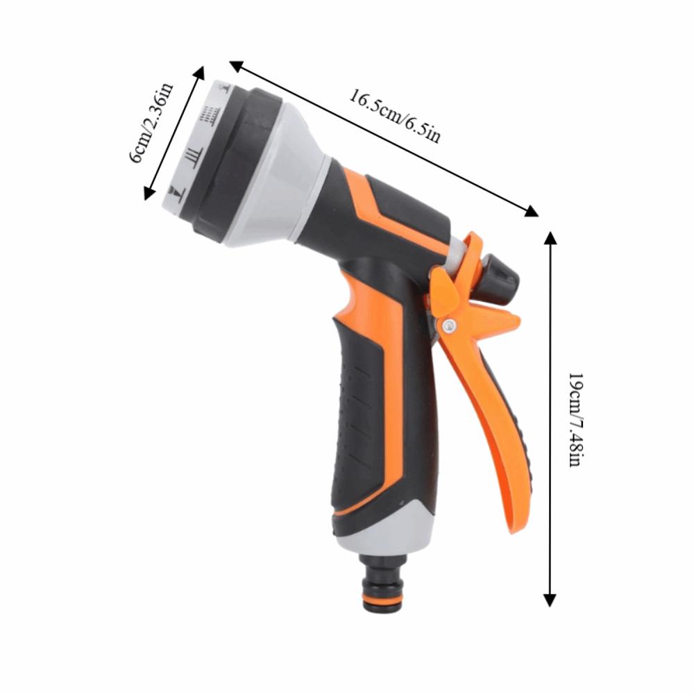 ABS,Rubber Garden Hose Nozzle 10 Modes Black and Orange Water Spray Nozzle Adjustable Comfortable Handle Hose Nozzle Sprayer
