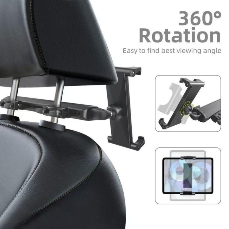 Car Seat Headrest Tablets Holder For 4.7 To 11inch Devices Featuring Adjustable Side Pull and Stable Mounting