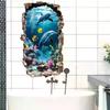 3D Wall Decal Ocean World Self-Adhesive Sticker Semi-Matte PVC Easy Peel Sticker Irregular Shape Home Decor Ocean Theme Decor