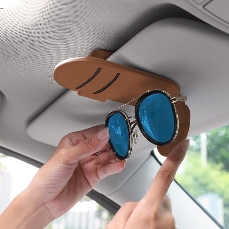 Leren Autozonnebril Clip Zonneklep Multifunctionele Zonnebril Clip Auto Accessoires Voor KIA Rio Ceed Sportage Sorento k2 k3 k4 k5 k6 K7 K8 Soul Opeima