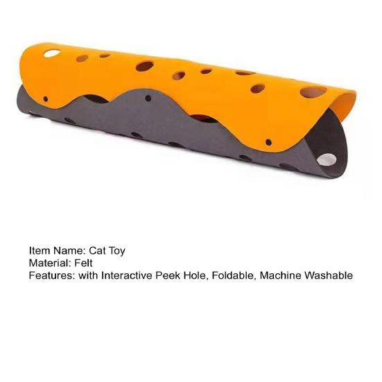 Modular Cat Tunnel DIY Felt Cat Tunnel Tube with Interactive Peek Hole Detachable Washable Hideaway Cave for