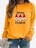 Herbst und Winter Damen Weihnachten Thema Druck Pullover Rundhals Langarm Casual Sweatshirt Plus Size Top