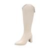 Fashion Plus Size Women Boots Pointed Long Boots Zipper Thick High Heels Lady Knight Boots 2024 Winter Woman Modern Boot Knee High Botas