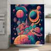 Stylish Space-themed Shower Curtain Cosmic Nebula Design, Non-slip Bath Rug Mat for Bathroom Decoration Available in Multiple Si