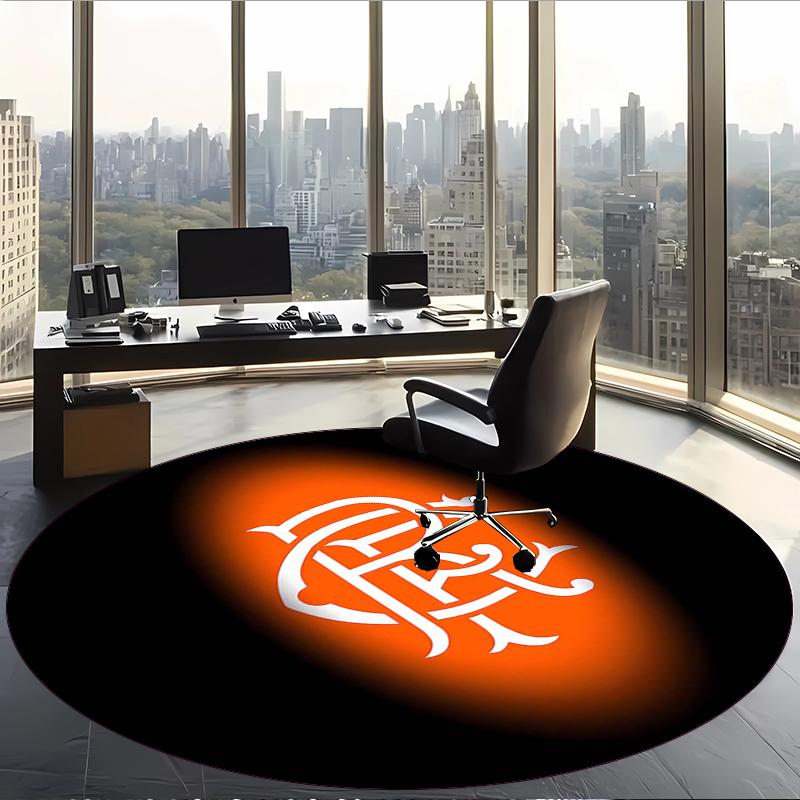 Rangers Fc (19) Kulatý kancelářský koberec Dekorativní podlahový koberec do kanceláře, ložnice, obývacího pokoje a domácího prostoru