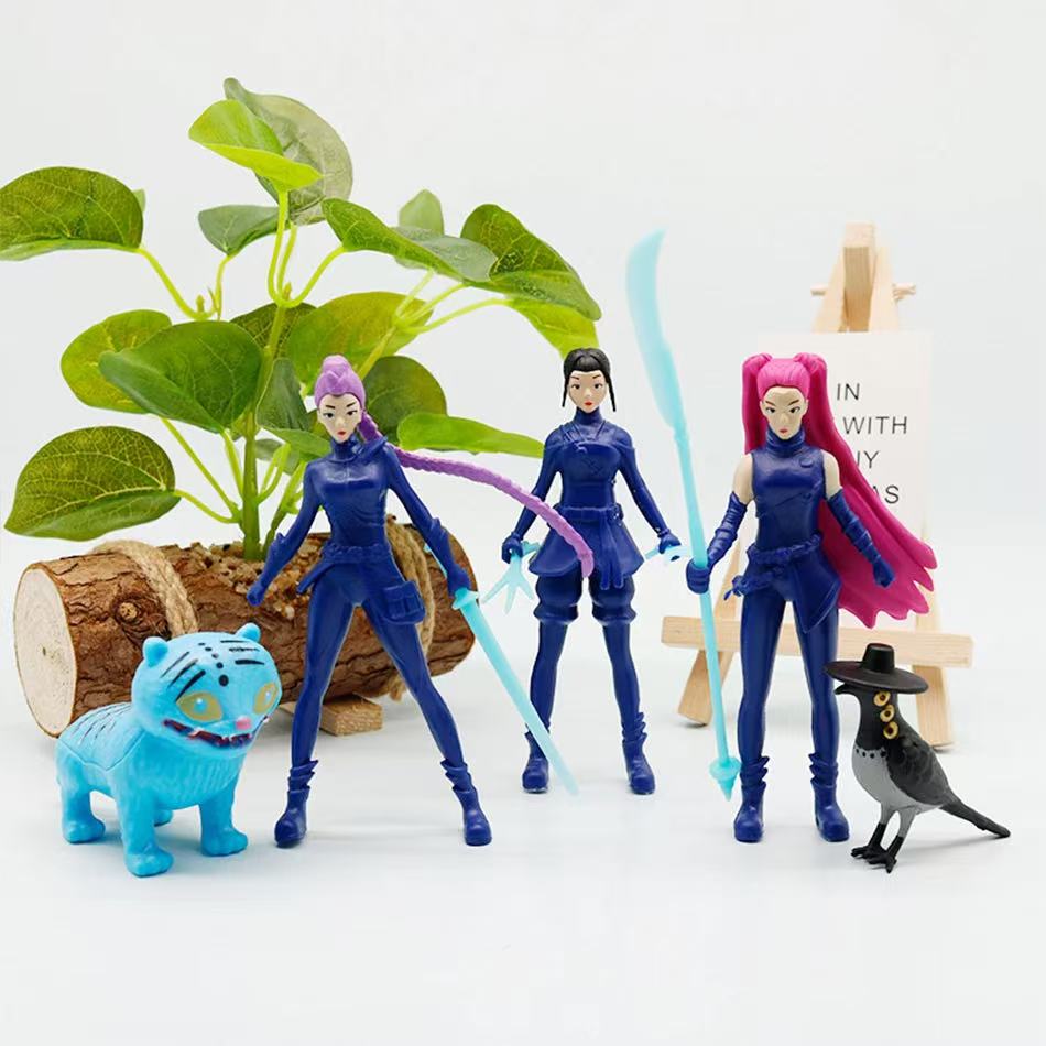 ???  6PCS Anime Kpop Demon Hunters Figure Model Toy Cartoon Gaming Peripherals Desk Decoration Collection Kid Gift