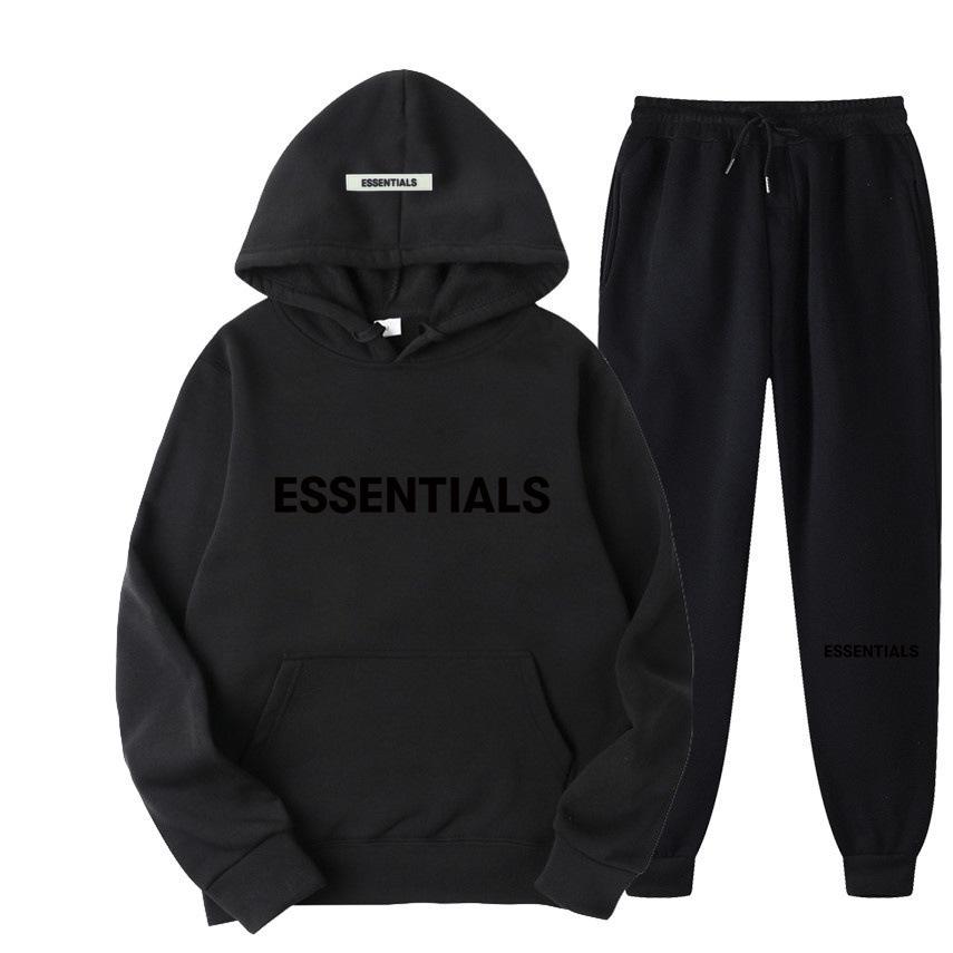2024 Fear of God Essentials Uniszex Kapucnis Pulóver Szett - Dupla Cérnával, High Street Stílus Őszre/Télre
