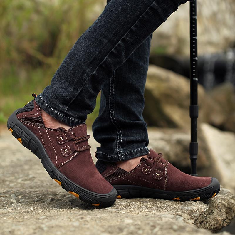 Heren leren loafer grote maat outdoor varkenshuid rubber zachte onderkant autorijden schoenen