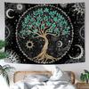 Rexful Tree of Life Tapestry Green Wall Art for Bedroom Spiritual Aesthetic Sun and Moon Tapestries Wall Hanging Decor