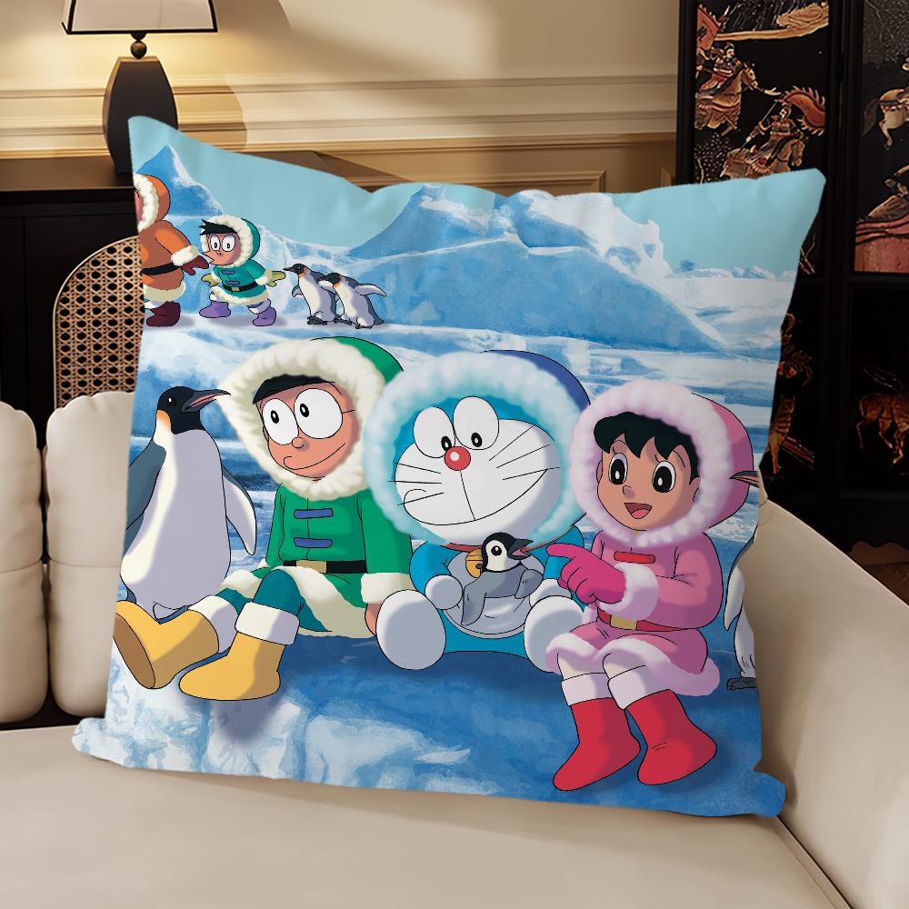 Cartoon Cute Pillow Case Sofa Living Room Bedroom Headboard Backrest Cushion Square Cushion DDoraemons Nap Time