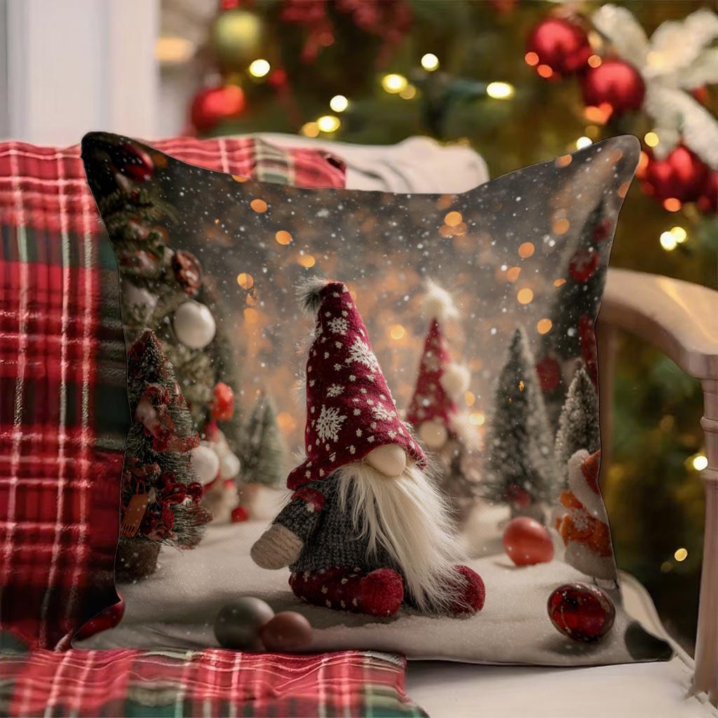 Christmas-Themed Pillowcase With Snowmansuitable For Sofa Car Bedroom Decorative Cushion Cover Pillow Cover