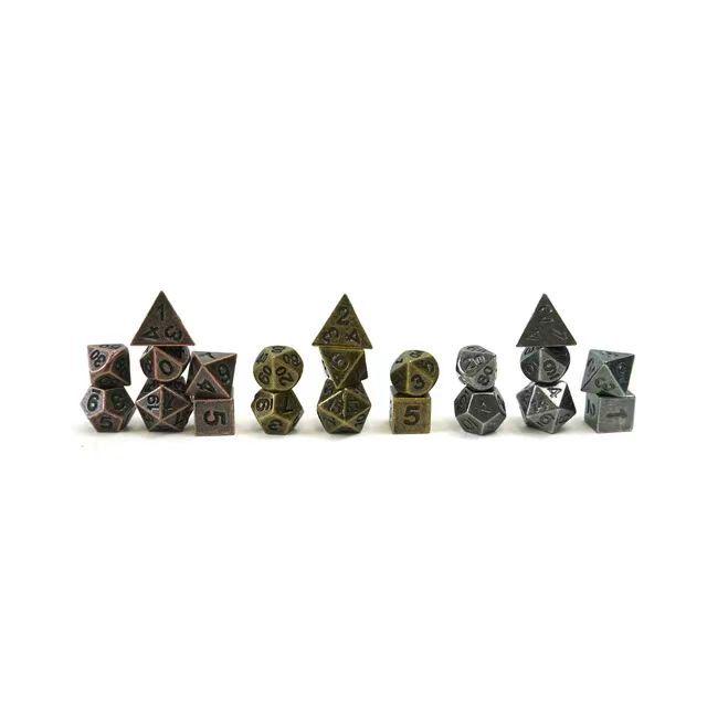6MM Metal Mini Dice Set for Dungeons & Dragons – 7-Piece Polyhedral Board Game Set