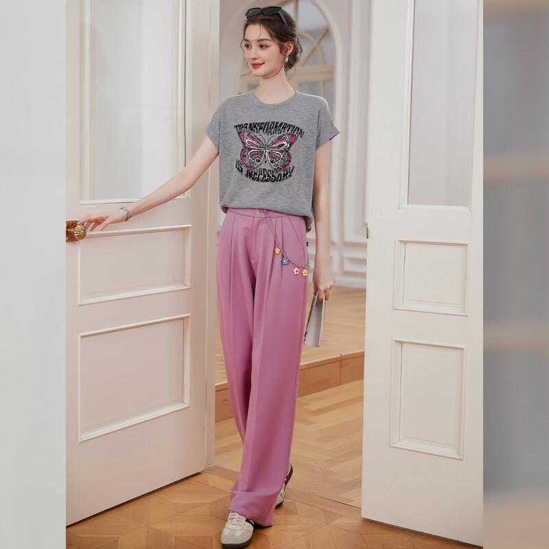 Bailuyu Damen Jacquard-Strick Oberteil mit kurzen Ärmeln