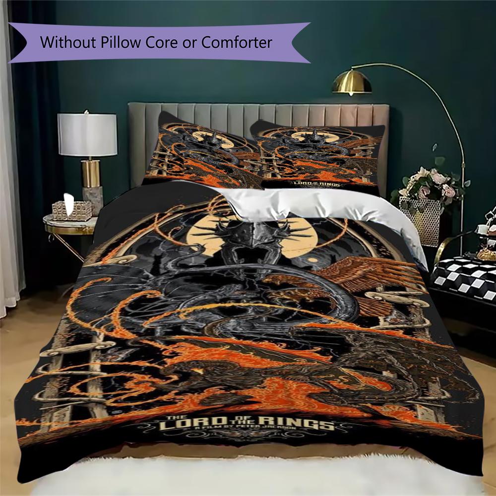 1PC The Lord of the Rings Bedding Quilt Set Quilt Cover Pillowcase Home Decoration Birthday Gift (1 * Duvet Cover + 2 * Pillowcase, Without core)A1