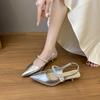 New Pointed-toe Versatile Single Shoes Such As Narrow-heeled Flip-flops