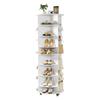 VEVOR 7 Tier Rotating Shoe Rack Tower with Adjustable Shelves, Movable 360 Degrees Spinning Carousel Display with Wheels
