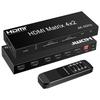 FERRISA HDMI Matrix Selector 4 Input 2 Output Audio Separator Audio Switcher Remote Control Can Be Operated 3D 1080P HDR 4K@60Hz (Optical Digital/L/R