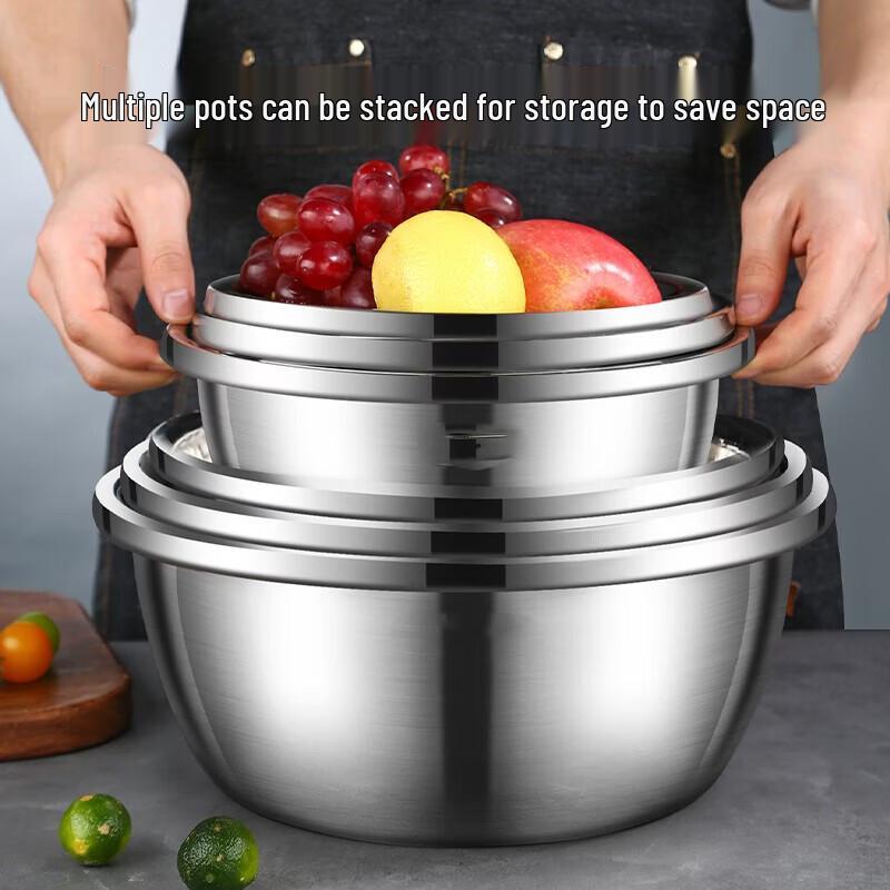 MIAOQIAO Thickened Stainless Steel Multi-use Kitchen Bowl