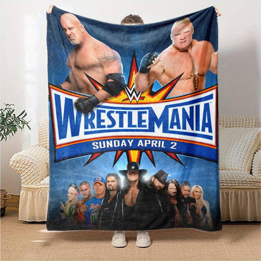 Wrestlemania Blanket Comfortable Great for Bed Livingroom Couch for All Seasons Digital Print Perfect Gift for Relatives and Friends
