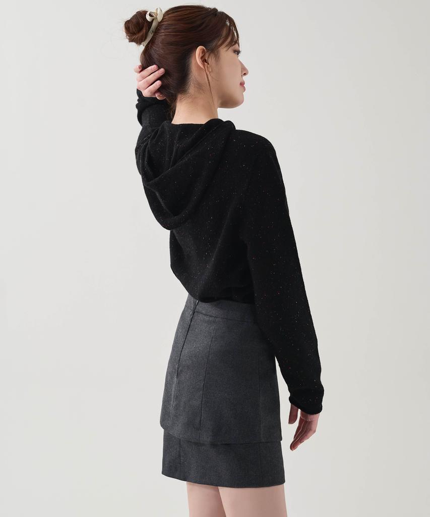Hye Young Kim Wool Layered Midi Skirt - Charcoal