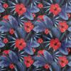 Cotton Flex Dark Blue Fabric Tropical Floral Dress Material Fabric Print Fabric By The Yard 40 Inch