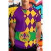Men'S Casual Summer T-Shirt With Mardi Gras Mask Print Short Sleeve Round Neck Oversized Tshirt Clothes Mardi Gras Party Tshirts