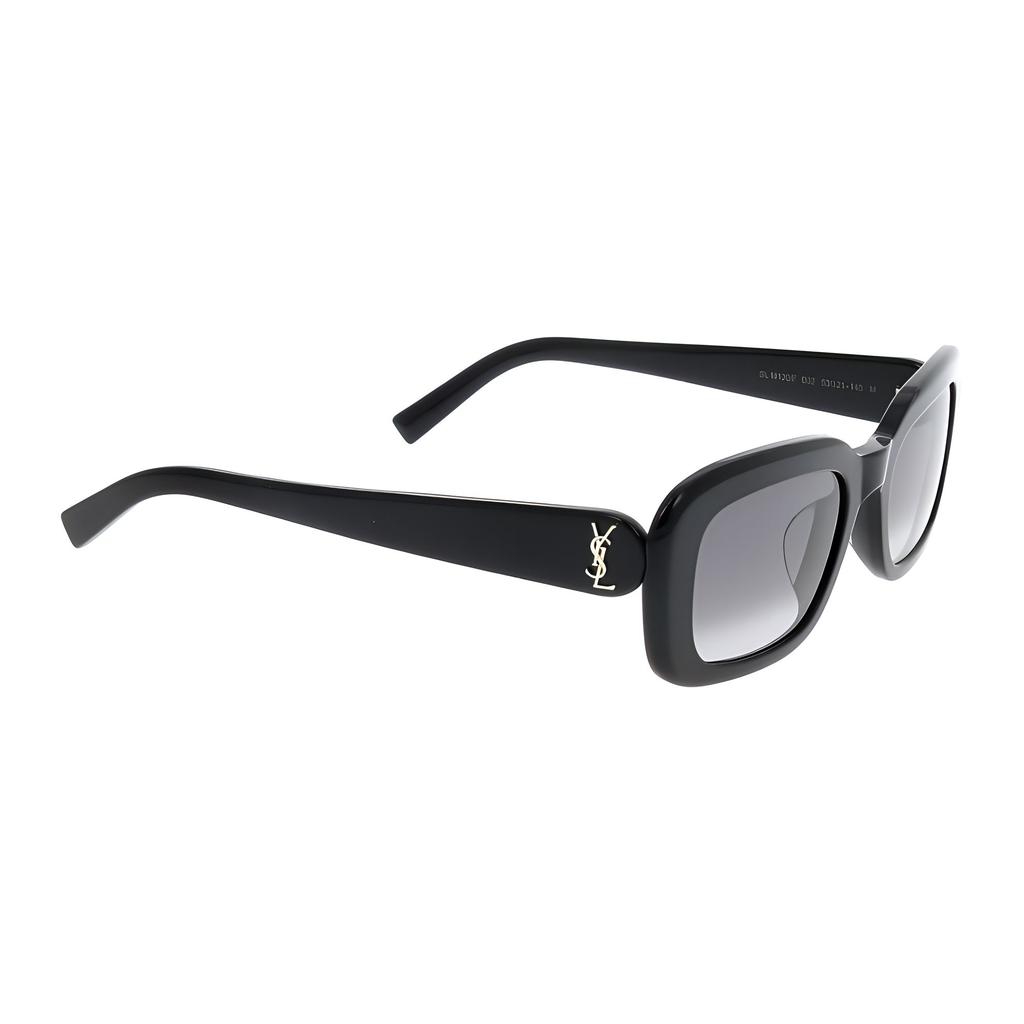 Saint Laurent Logo Pattern Decorative Acetate Irregular Shape Sunglasses Men Sunglasses Black SL-M130-002