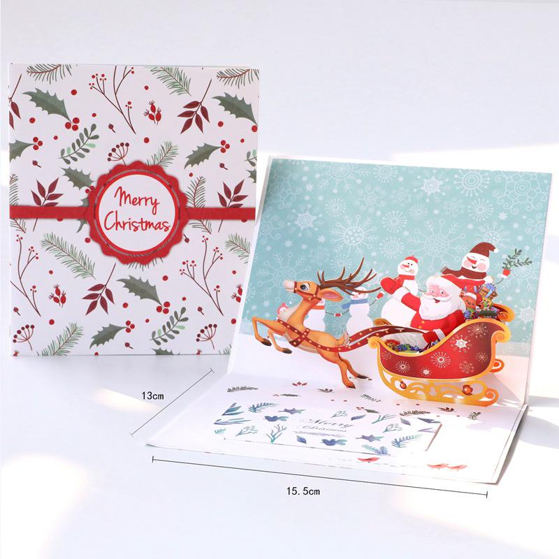 Pop-Up 3D Christmas Tree Card - Creative Holiday Greeting and Gift