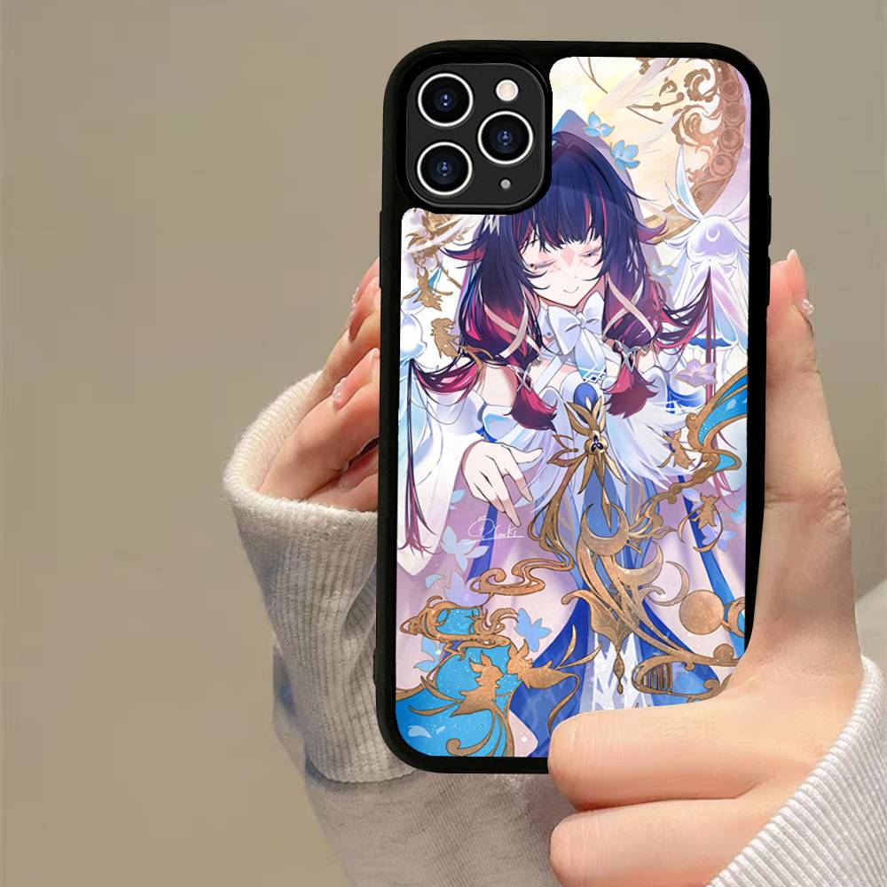 Genshin Impact Columbina PC+TPU Fodral För iPhone 17 16 15 14 13 12 11 Pro Max Plus Kawaii Tecknad Fodral