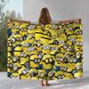 Cute Minions Cartoon Flannel Blanket,Ultra Soft Warm Plush Throw for Home Bedroom Bed Sofa Cover Camping Picnic Gift Kids