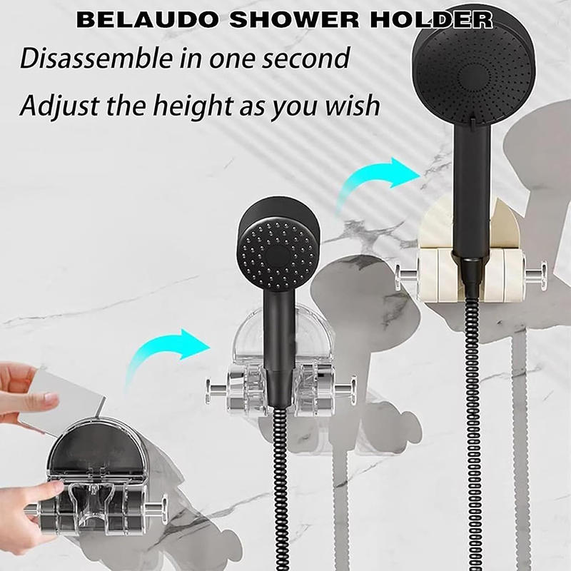 Adjustable Shower Holder Universal Self-Adhesive Shower Head Handheld Bracket Wall Mounted Support Rack for Bathroom Accessories