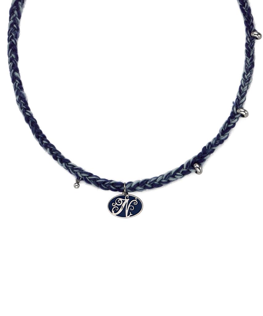 Nff Braided Charm Necklace-Blue