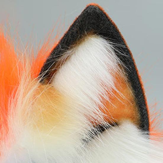 Sahte Hayvan Kulakları Peluş Kafa Bandı Cosplay Partisi Cadılar Bayramı El Yapımı Peluş Kumaş Saç Çemberi Elastik Çerçeve Sahte Tilki Kulakları Kafa Bandı