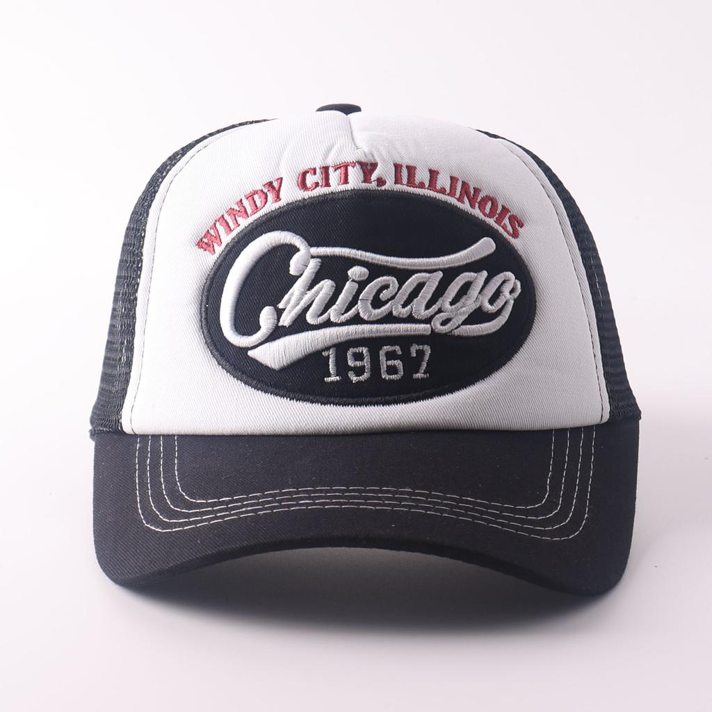 New European and American Trendy Brand Baseball Cap Men's Personalized Letter Embroidery American Truck Hat Outdoor Sunshade Mesh Cap Cap Cap