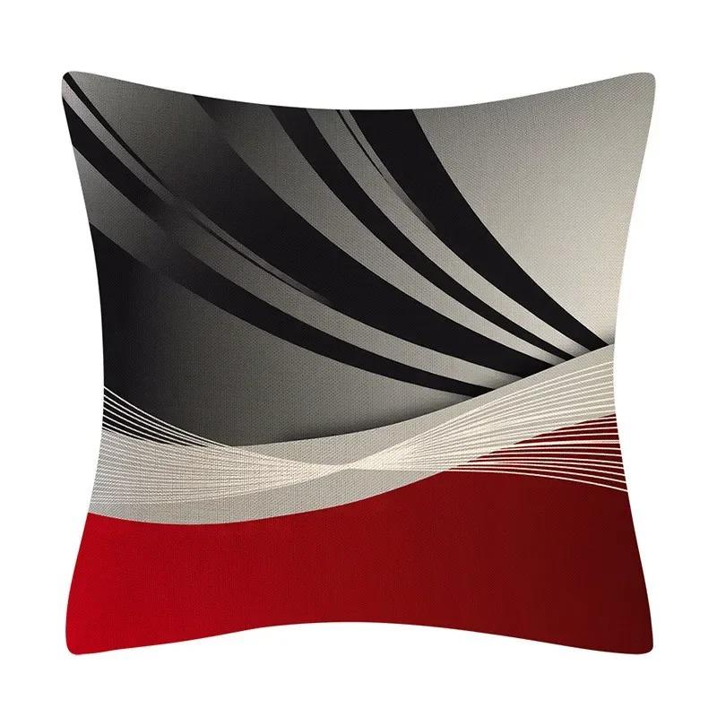 Home Decor Pillow Cover Fashion Cushion Abstract Cushion Cover Black Red Geometric Pillow Cover Sofa